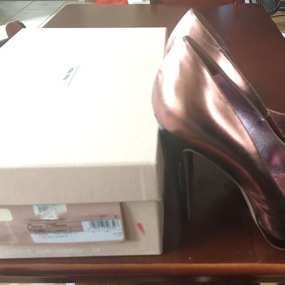 MIU MIU PRADA 💯% authentic leather rosegold heels - Picture 2 of 8